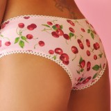 Nikkis tight cherry print panties fit her round ass perfectly